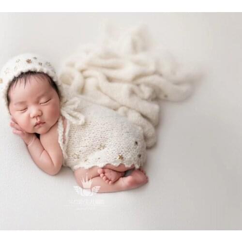 Starlight Theme handmade knitting hat wrapping cloth suit handmade Star Baby Photography newborn photo props