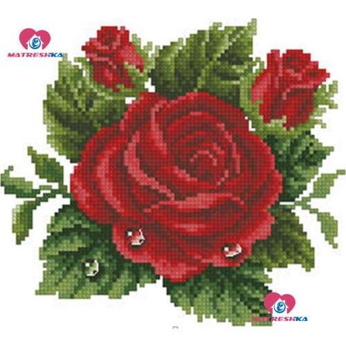 Diy beads embroidery Red rose Monroe beadwork home decor crafts needlework accessories Gifts pearl embroidery Partial embroidery