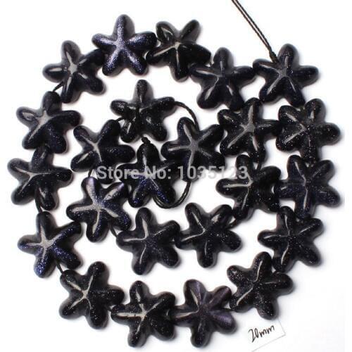 High Quality 20mm Natural Blue Sandstone Flower Shape Gem Loose Beads Strand 15" DIY Creative Jewellery Making w2374