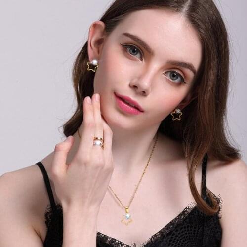 Five Stars Necklace and Earrings Jewelry Sets for Women Fashion CZ Stone Jewelry Sets Meaningful Anniversary Gift