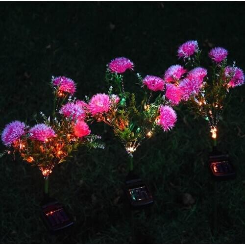 1 piece LED Lawn Lamp Solar Dandelion Lamp Garden Villa Decorative Ground Plug Lamp Outdoor solar led light outdoor
