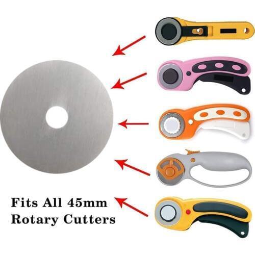 10pcs 45mm Rotary Replacement Blades Paper Cutter Knitting Circular Cutting Patchwork Leather Crafts Rotary Cutter For Sewing