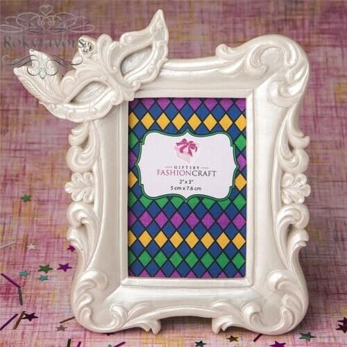 FREE SHIPPING 10PCS Mardi Gras Masked Theme Picture Place Card Frame Wedding Favors Table Setting Event Photo Mini Frame