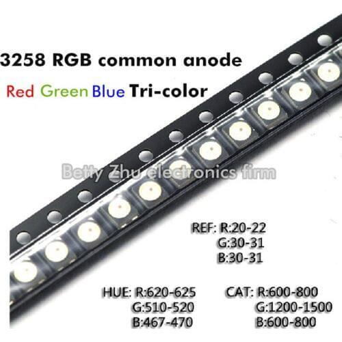 10000PCS / reel 1210 SMD 3528 RGB LED red, green and blue light-emitting diode RGB LED lamp beads