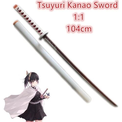 104cm Demon Slayer Sword Weapon Tsuyuri Kanao Shinobu Sowrd Cosplay 1:1 Ninja Knife PU Prop Kimetsu no Yaiba Anime Sword