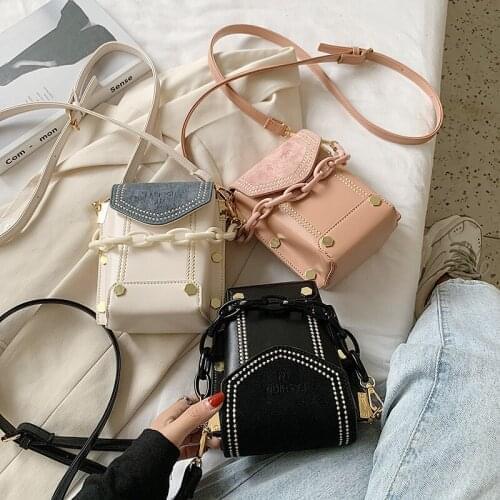 2021 Popular Ladies Rivets Messenger Handbags Luxury Young Lady Purses Chain Hand bags For Women