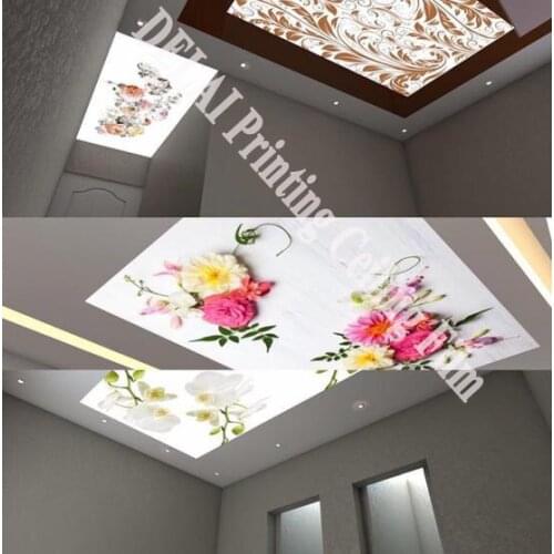 3D Vivid Flowers Printing stretch ceiling film Rose flowers for home decoration