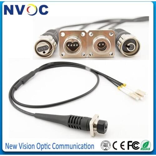 5Pcs/Lot,4Core ODC Round Type (Male) Fiber Patch Cord to LC SC ST FC/UPC,L:50CM,Dia:5.0mm,Imported Armaid Yarn,Armored Cable