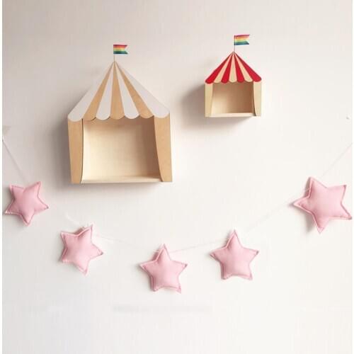 5Pcs Nordic New Cute Stars Hanging Ornaments Banner Bunting Party Baby Kid Bed Room Decor Wall Hanging Decal Gifts Decorations