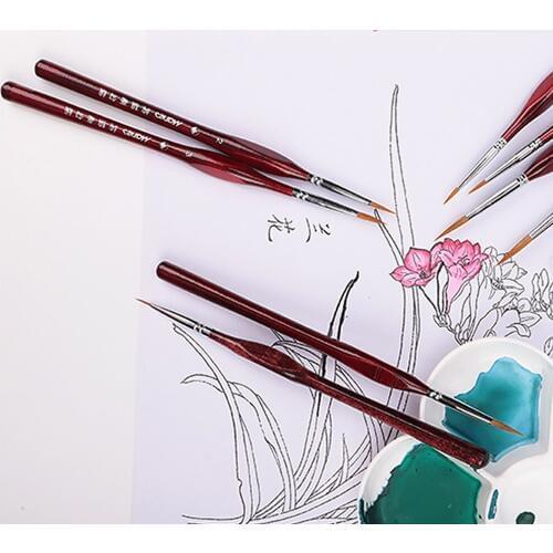 9PCS Best Selling Miniature Paint Brush Set Professional Sable Hair Fine Detail Art Nail Model