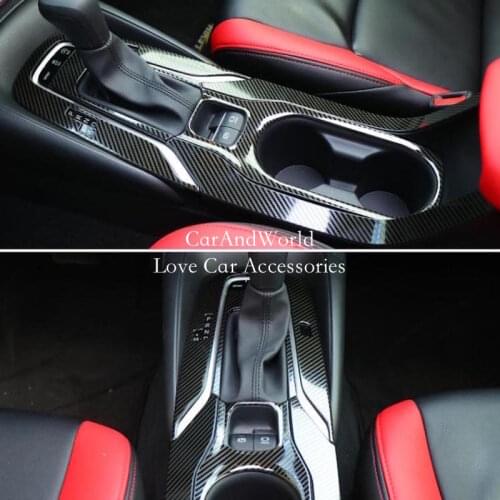 Stainless Steel Accessories For Toyota Corolla 2019 Car Control Console Gear Shift Box Cover Water Cup Holder Inner Frame Trims