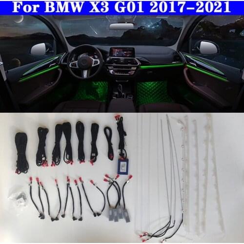 Auto For BMW X3 G01 2017-2021 Screen control Decorative Ambient Light LED Atmosphere Lamp illuminated Strip 11 colors