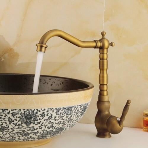 Art Basin Antique Kitchen Faucet Hot and Cold Basin Faucet Bathroom Kitchen and Bathroom