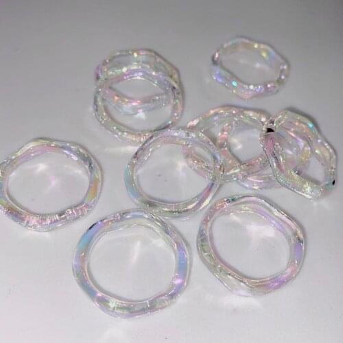 Retro New Korea Chic Transparent Aesthetic ring Colorful Minimalist Acrylic Resin Thin Ring for Women Jewelry Party Gifts