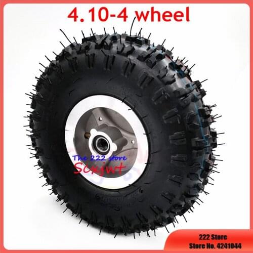 Good Quality 4.10-4 Tire Wheel and Inner Tube and 4 Inch Hub Rim for 49cc Mini Quad Dirt Bike Scooter ATV Buggy 4.10/3.50-4