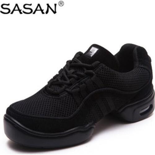 Sneakers Dance Shoes Woman SASAN 8805 Modern Shoes Slip-up 2018 Canvas Black MEN SHOE Heel 5cm Net Cloth Breathable Odoriza Hot