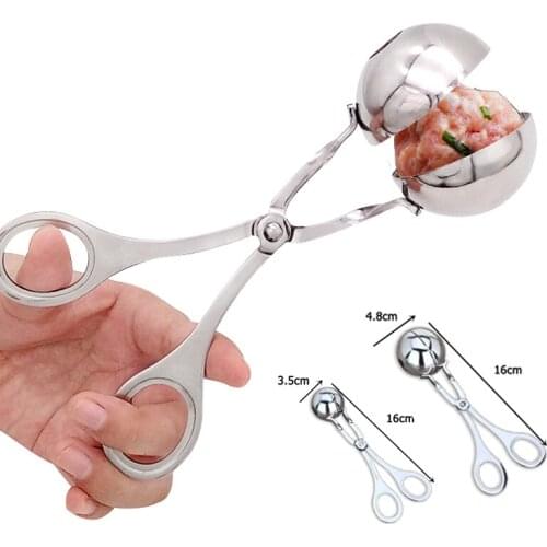 Kitchen Newbie Meatball Maker Tool Stainless Steel Stuffed Meatball Clip DIY Fish Meat Rice Ball Maker Non-Stick Meatball Mold