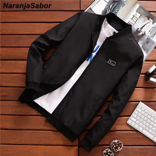 NaranjaSabor 2020 Mens Casual Jackets Spring Autumn Slim Fit Men Bomber Jacket Male Pilot Flight Coats Mens Brand Clothing N445