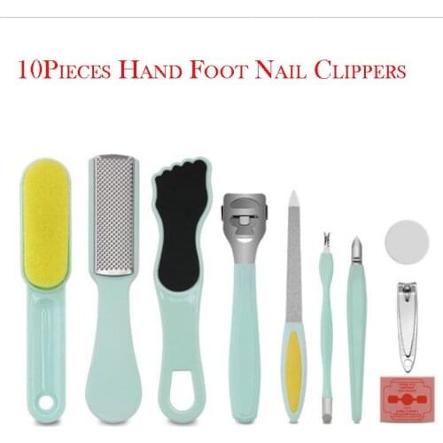 Nail Clipper Foot Nail Tools Hot Sale Manicure Set 10Pcs Pedicure Kit Care Tools For Foot