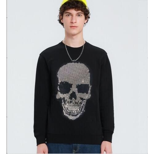 Autumn Mens Diamond stone Thick Fleece Hoodies Hip Hop Hot drill Hoodies Thick Velvet Fabrics Winter Hoodies For Men