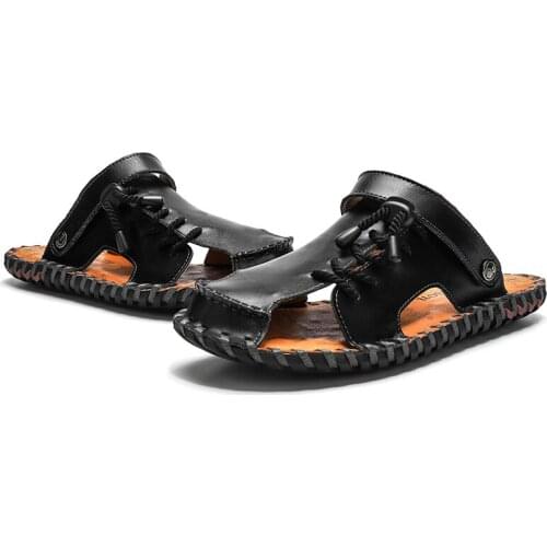 Summer homme hombre schoenen leather mannen footwear herren male trainers 2020 work for man zapatillas mesh 2019 Mens sandale