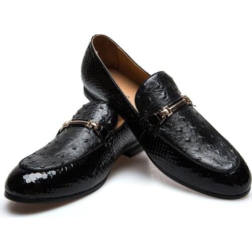 MEIJIANA Men Party Loafers Shoes Brand Casual Leather Black Men Shoes Luxury Brand Loafers Shoes Wedding Black Loafer Men Shoes