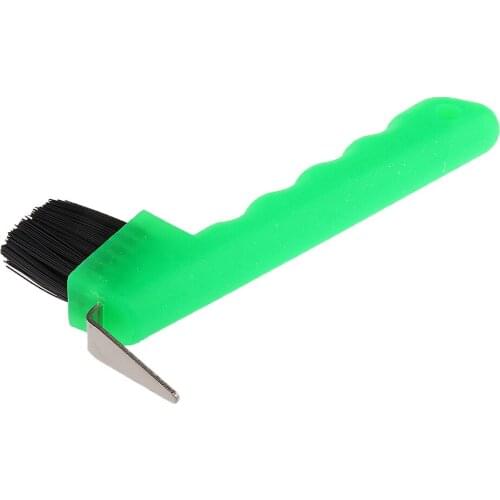 Hoof Pick with Brush Horse Grooming Equipment Tool Green Pink Blue Fluorescent Yellow