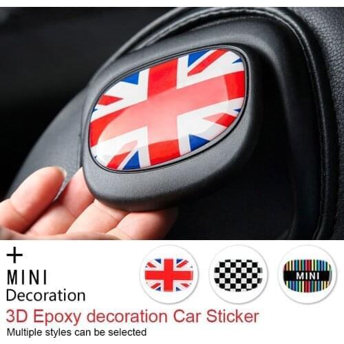 Union Jack Auto Seat back Handle 3D Sticker Epoxy Decorative Decal Sticker Protective Film For mini cooper F56 R56 Accessories