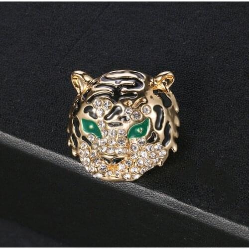 New Vintage Metal Tiger Face Head Brooch Pins For Women And Men Cute Animal Brooches For Party Cloth Jewelry Decor Accessories