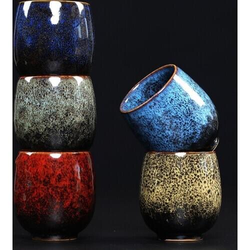Kiln Change Glazed Tea Cup Big Size Ceramic Teacup 150ml Drinking Travel Drinkware Porcelain Coffee Mug