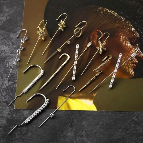 Popular ear clip earrings bohemian hook crystal earrings new earrings jewelry for female party gifts ladies wholesale