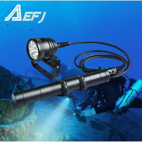 Professiona Scuba Diving Flashlight Light Torch Cree 3*XM-L2 U4 Waterproof LED Dive Light 26650 Canister Dive Primary Light