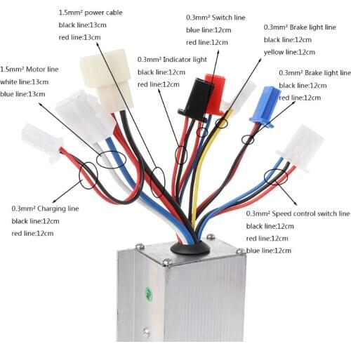 DC 24V 250W Motor Speed Brush Controller For Electric Bicycle Bike Scooter