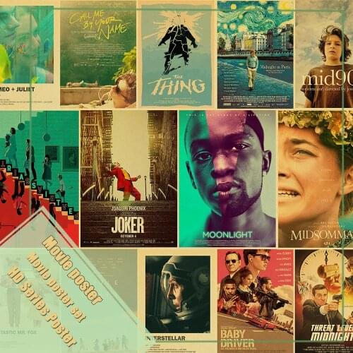 Vintage Classic Movie Joker/Pulp Fiction/Parasite Retro Poster Kraft Paper High Quality Home Room Bar Art Print Wall Stickers