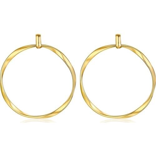 Simple Design Earrings for Women Golden Stainless Steel Distortion&Active Earrings Ladies Party Jewelry Good to Show Temperament