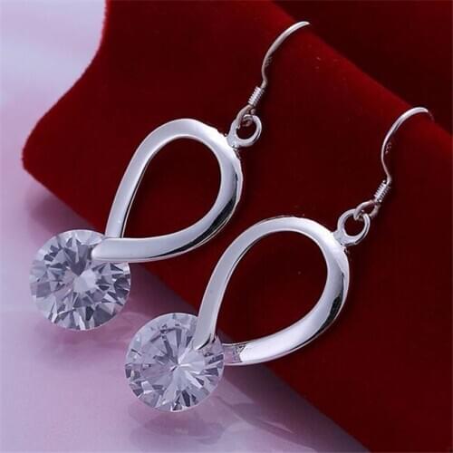ESE175 Popular Silver Color Earrings For Women 925 Jewelry Christmas Fashion Jewelry Water Drop Earrings E175 /bakajrra