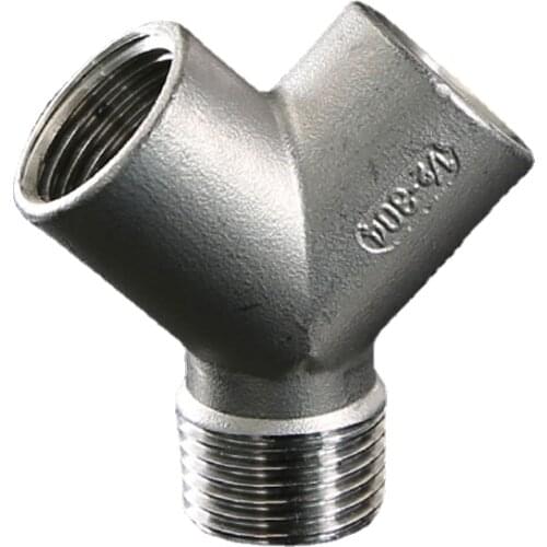 1/2" BSP Male Female Female Y Shape 3 Ways Connector Coupler Splicer Splitter 304 Stainless Fitting