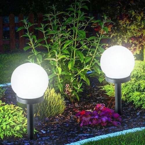 2pcs Bulb Ball Diamond Solar Powered Outdoor Lighting Grass Garden Decoration Patio Floor Lawn Lamp Christmas Lights Waterproof