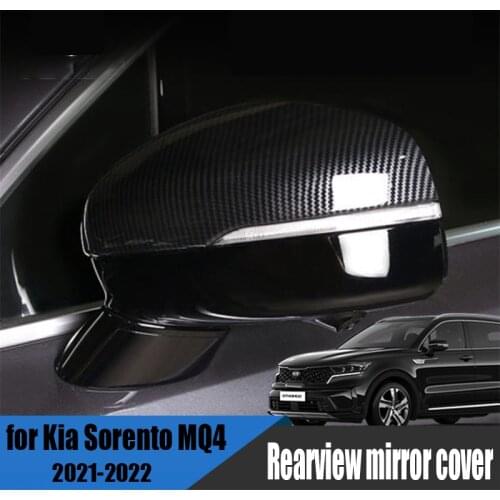 For Kia Sorento MQ4 2021 2022 exterior mirror rearview mirror modified carbon fiber pattern decorative cover
