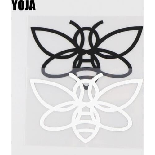 YOJA 10.5×6.5CM Cartoon Animals Beautiful Bee Car Stickers Vinyl Decal Pattern Black/Silver 19C-0227