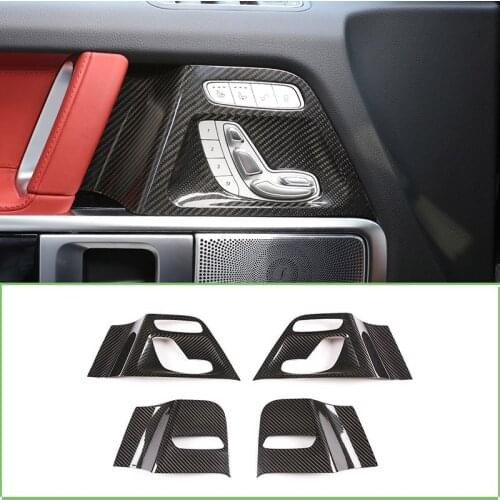 Real Carbon Fibe For Mercedes-Benz G-Class W463 2019-20 Car Seat Switch Adjustment Protection Panel Car Interior Accessories