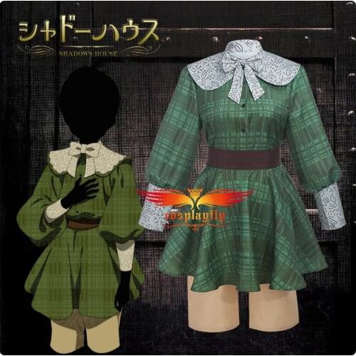 Anime Shadows House Patrick Cosplay Costume Outfits Adult Women Clothes Green Skirt Peter Pan Collar Top Shorts Halloween COS