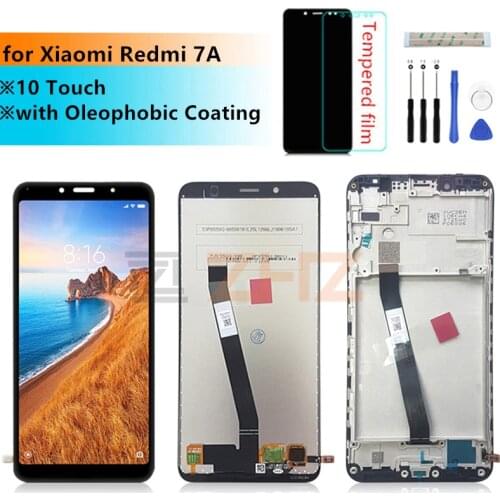 For Xiaomi Redmi 7A LCD display touch screen digitizer Assembly + frame for redmi 7a display replacement repair parts