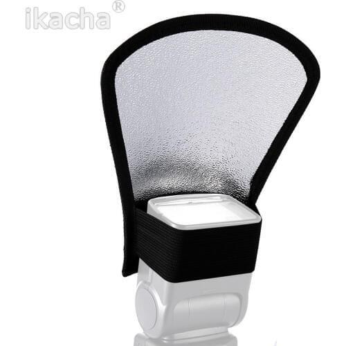 1pcs Universal Flash Diffuser Softbox Silver/White Reflector for Canon Nikon Pentax Yongnuo Speedlite Photography Studio Photo
