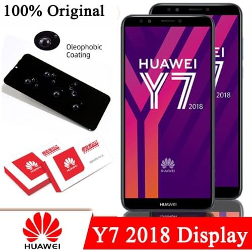 100% Original 5.99'' LCD with Frame for Huawei Y7 2018/Y7 Pro 2018/Y7 Prime 2018 Display Touch Screen Digitizer Repair Parts