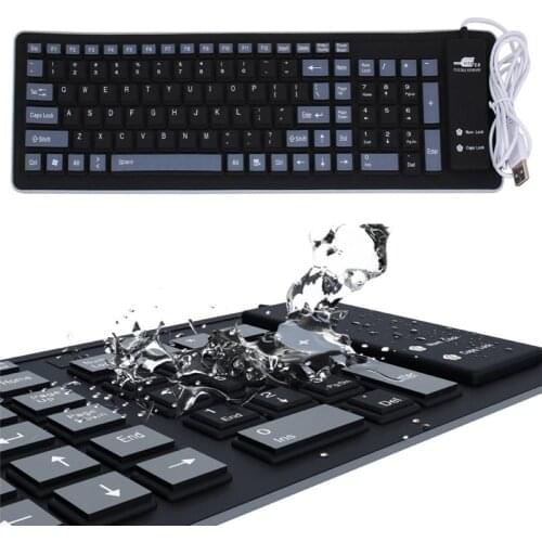 103 Keys Foldable Dustproof Soft Silicone Gaming Keyboard for Laptop/Computer