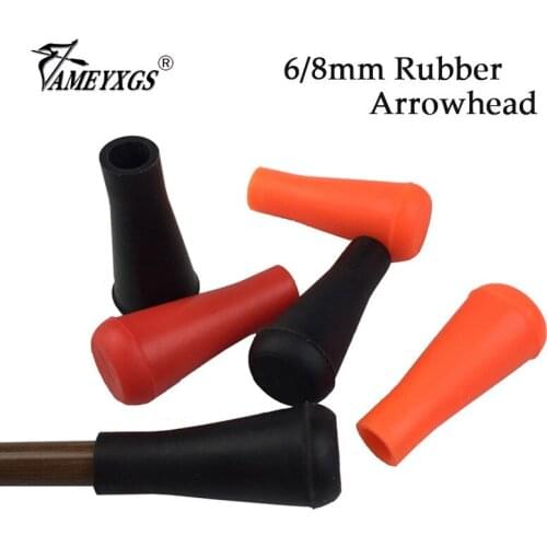 12/24pcs Archery Broadhead Target Arrowhead Rubber Blunt Arrows Point Tips Fit 6mm/8mm Arrow Shaft Shooting Training Accessories