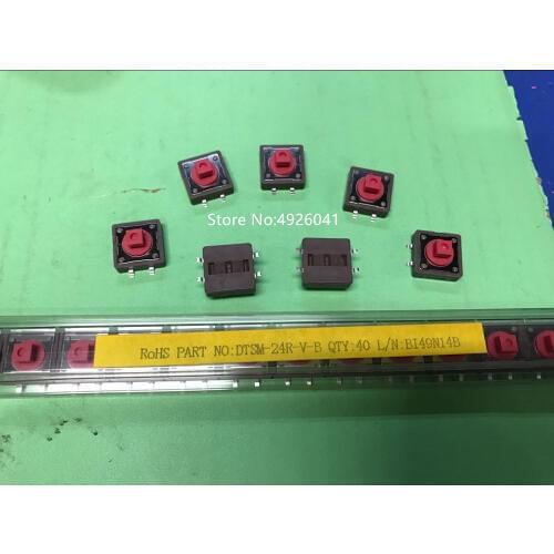 20PCS New Taiwan DIP patch 4 feet 12*12*4.3 tact switch DTSM-24R-V-B square button jog