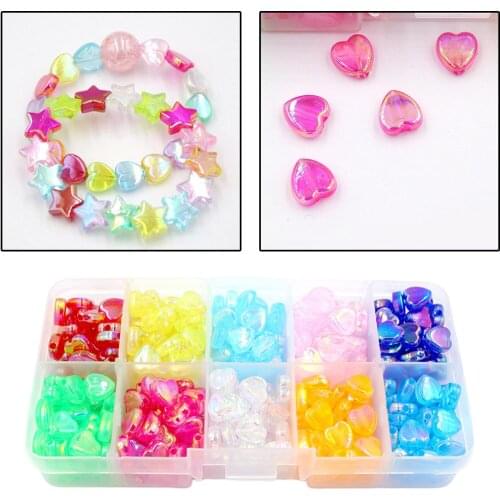 400x Colorful Mixed Acrylic Beads 8mm Handmade Heart Spacer Loose DIY Crafting Anklets Necklace Earring Jewelry Making Crafts