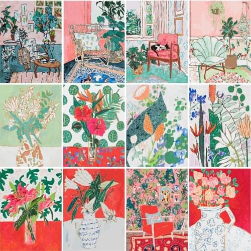 5D DIY Diamond Painting Abstract Flower Cross Stitch Kit Full Drill Square Diamond Embroidery Mosaic Home Decoration Gift